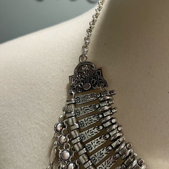 Silver Statement Necklace #J3 - Picture 7 of 10